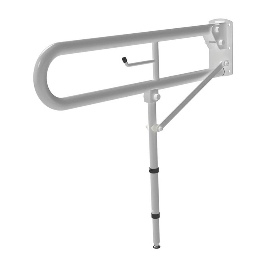 Toilet Grab Rail Support Trombone Lift Lock Hinged with Leg 800 x 900 x 35mm - Image 1