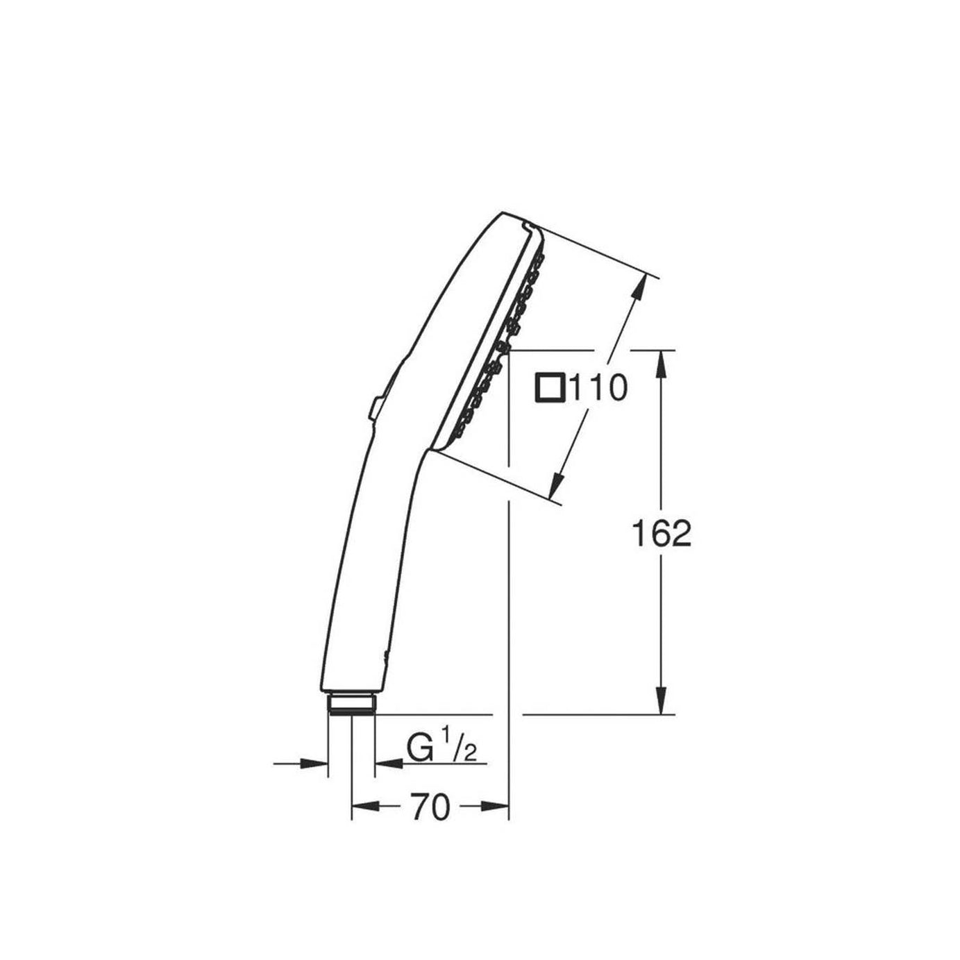Grohe Vitalio Comfort 110 Hand Shower Matt Black 110mm x 215mm - Image 2