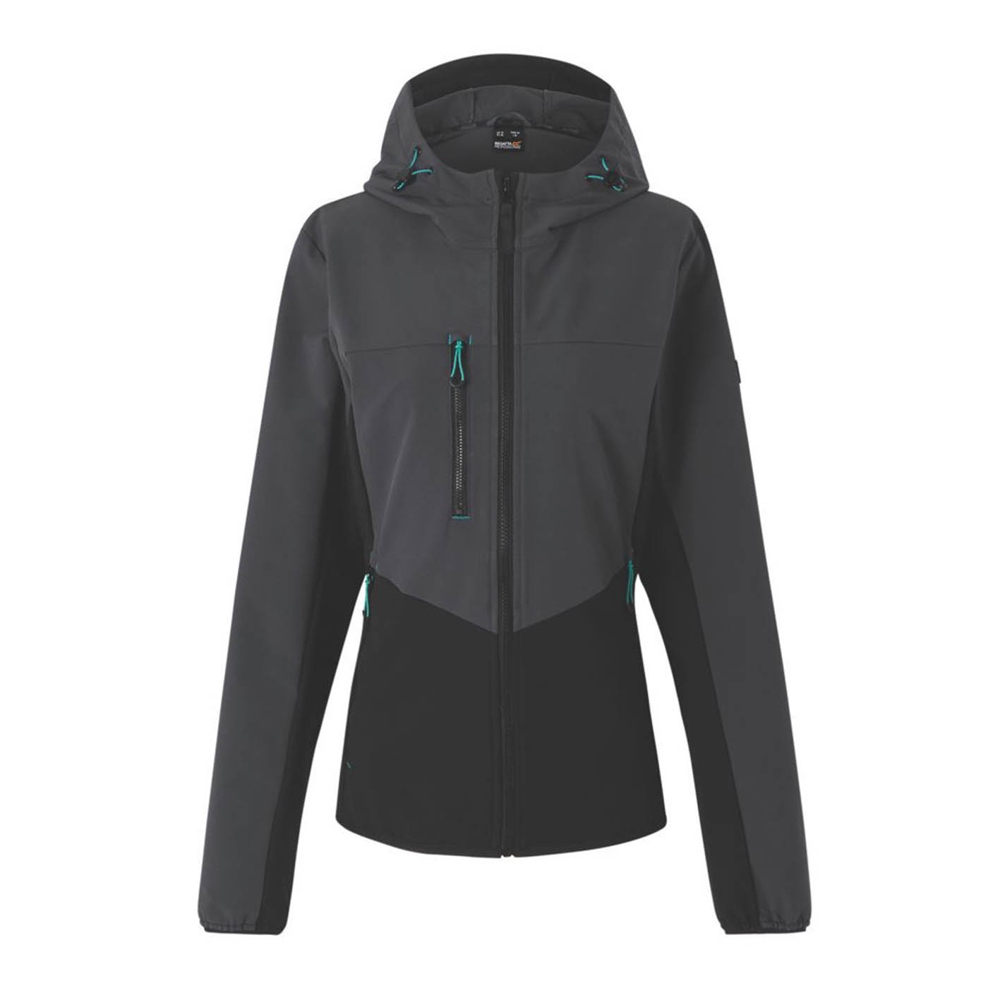 Regatta Work Jacket Womens Stretch Softshell Grey Breathable Hooded Coat Size 12 - Image 1