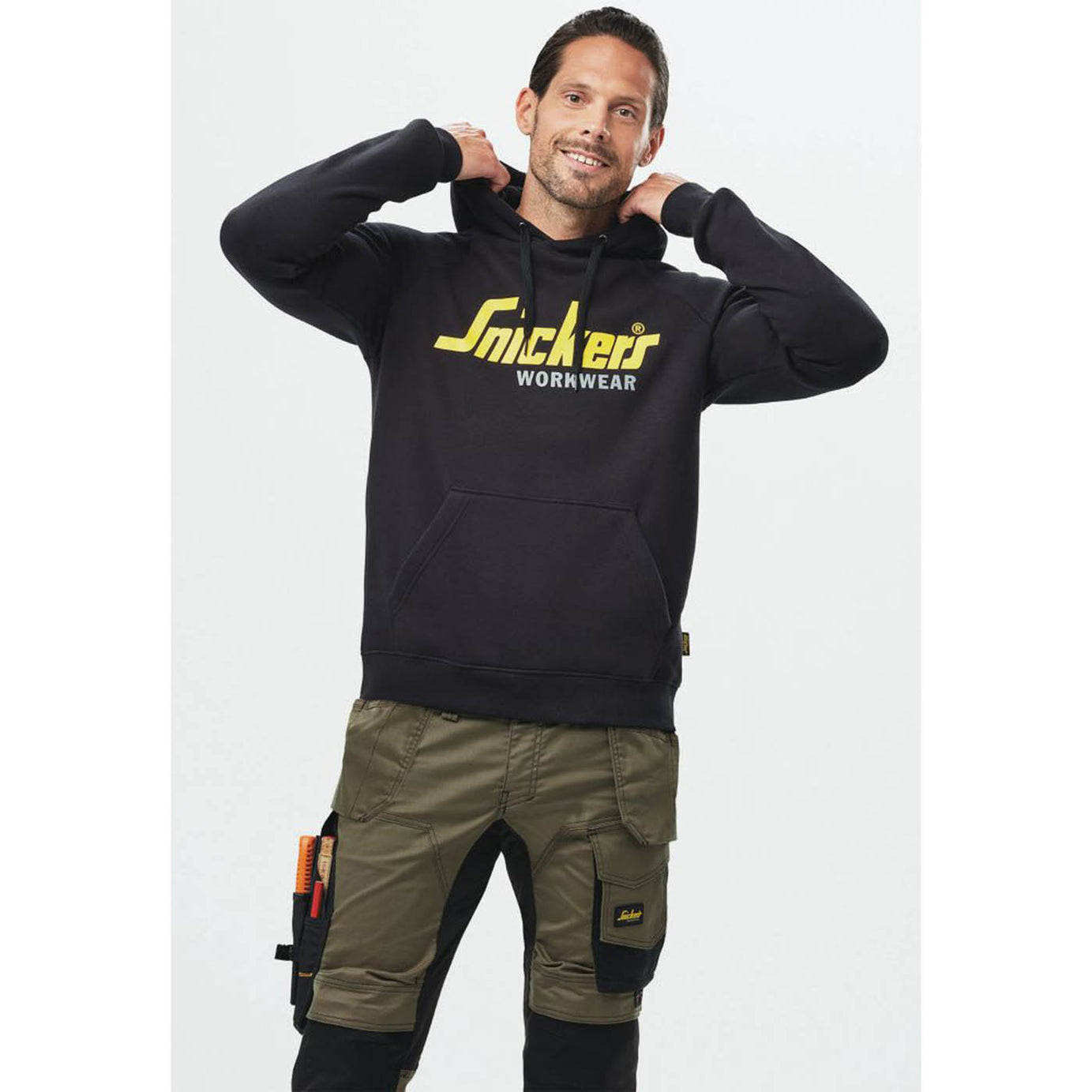 Snickers 2899 - Classic  Logo Hoodie Black Large 43" Chest - Image 4