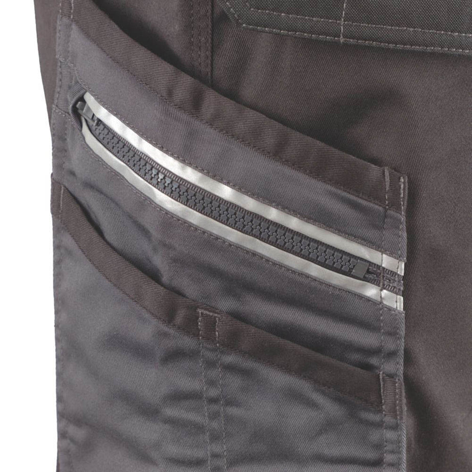 Site Work Trousers Mens Regular Fit Grey Black Stretch Multi Pockets 30"W 30"L - Image 6