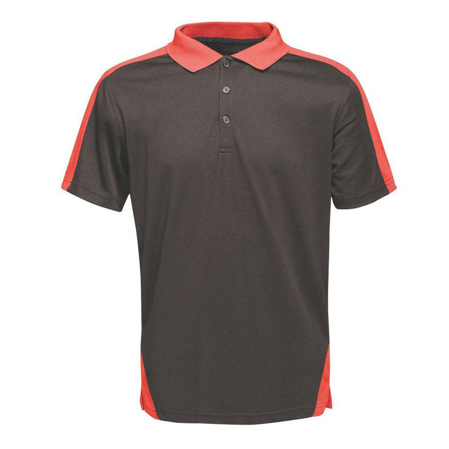 Regatta Work Polo Shirt Mens Regular Fit Black Red Breathable Medium 42.5" Chest - Image 1