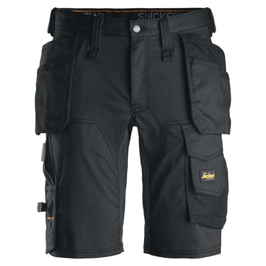 Snickers Work Shorts 16 Pockets Black 6141 Slim Fit Stretch Breathable 33" W - Image 1