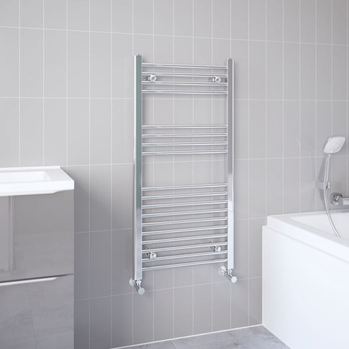 Bathroom Towel Rail Radiator Vertical Chrome Central Heating 1020BTU 100x50cm - Image 3
