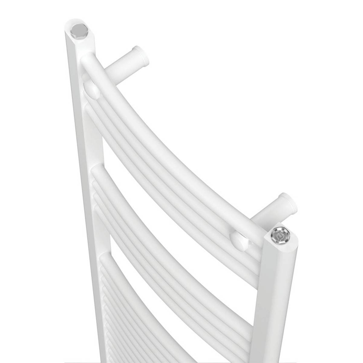 Flomasta Towel Rail Radiator White Curved Warmer Gloss 1200mm x 450mm 1672BTU - Image 3