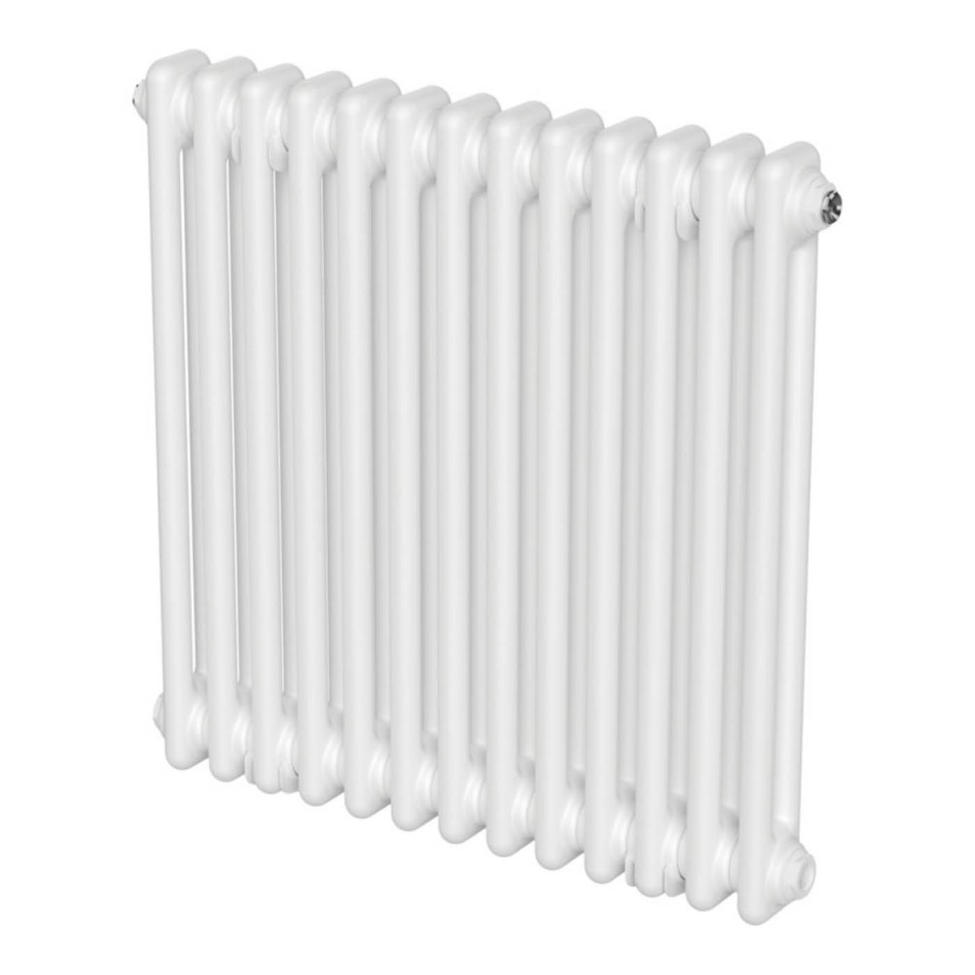 Flomasta 2 Column Radiator White Square Central Heating 612.3W (H)60x(W)60.5cm - Image 1