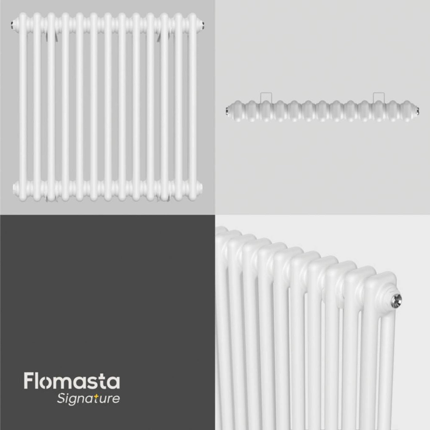 Flomasta 2 Column Radiator White Square Central Heating 612.3W (H)60x(W)60.5cm - Image 5