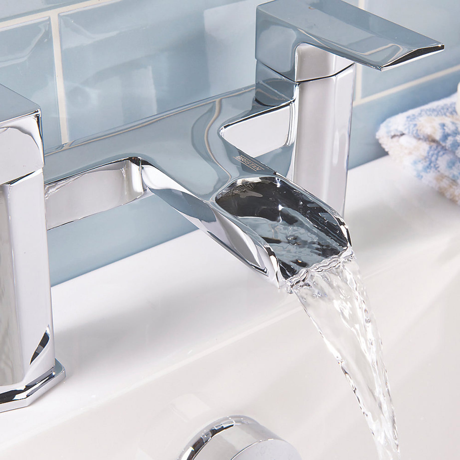Bristan Bath Filler Tap Mixer Chrome Double Lever Brass Waterfall Faucet - Image 4