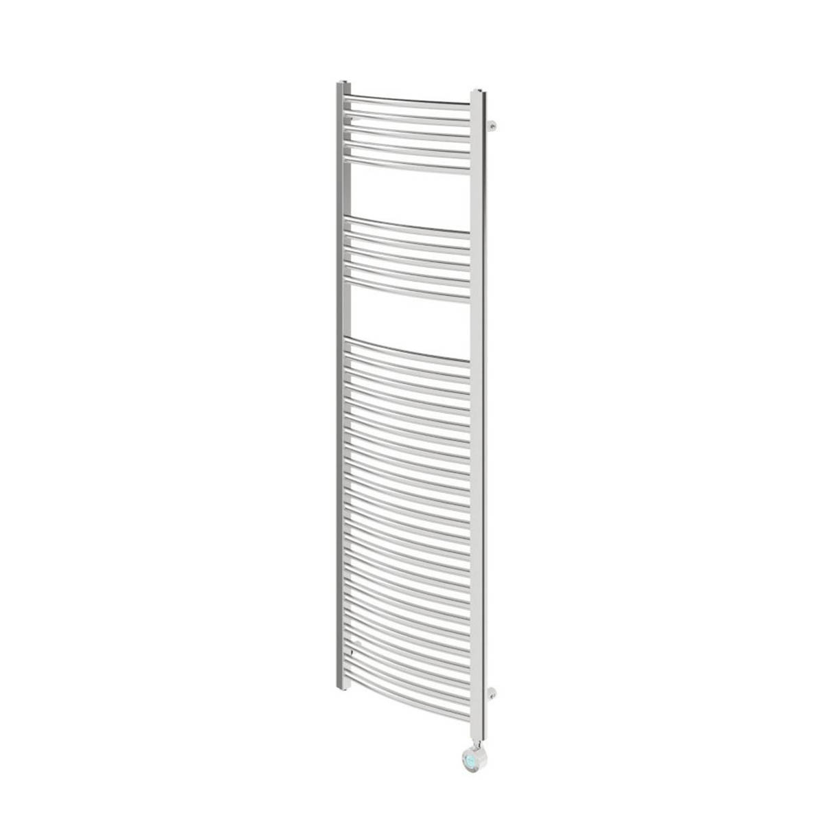 Flomasta Towel Radiator Electric Chrome Curved Bathroom 1600mm x 500mm 1706BTU - Image 1