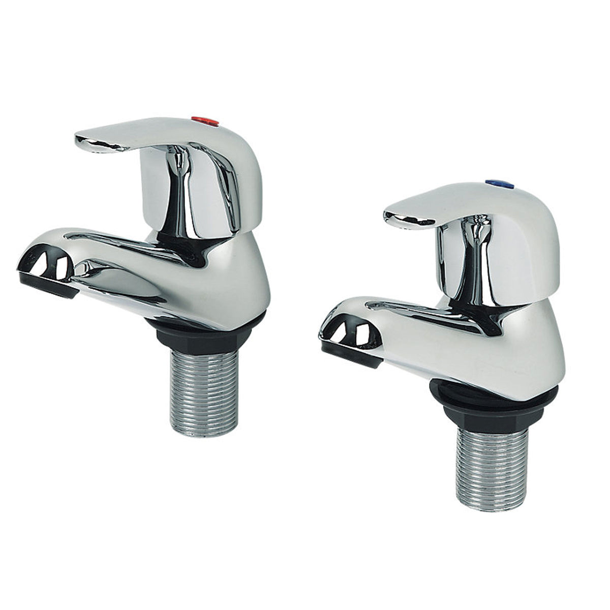 Bath Pillar Taps Tub Filler Single Lever Chrome Brass High Low Pressure Bathroom - Image 1