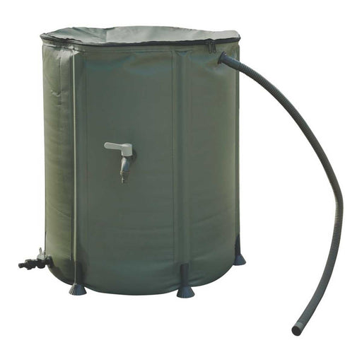 Water Butt Portable PVC Integrated Lid With Zip Green Frost Resistant 200Ltr - Image 1