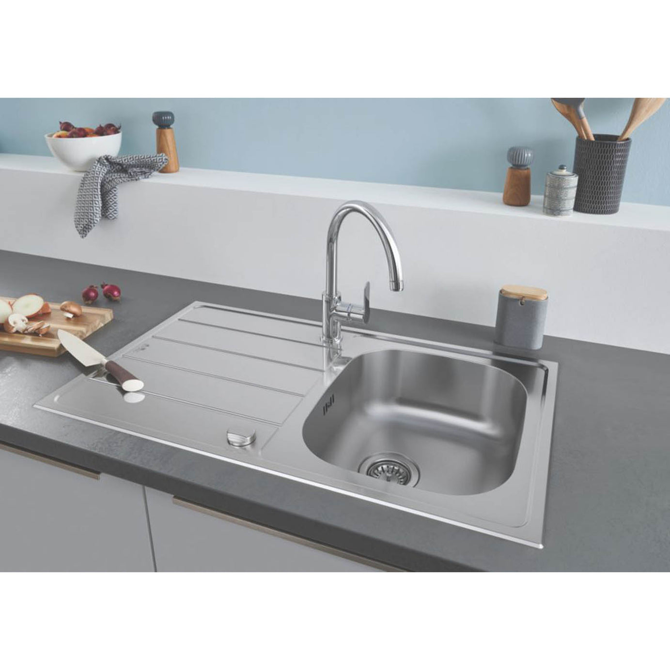Grohe K200 1 Bowl Stainless Steel Sink 860 x 500mm - Image 4
