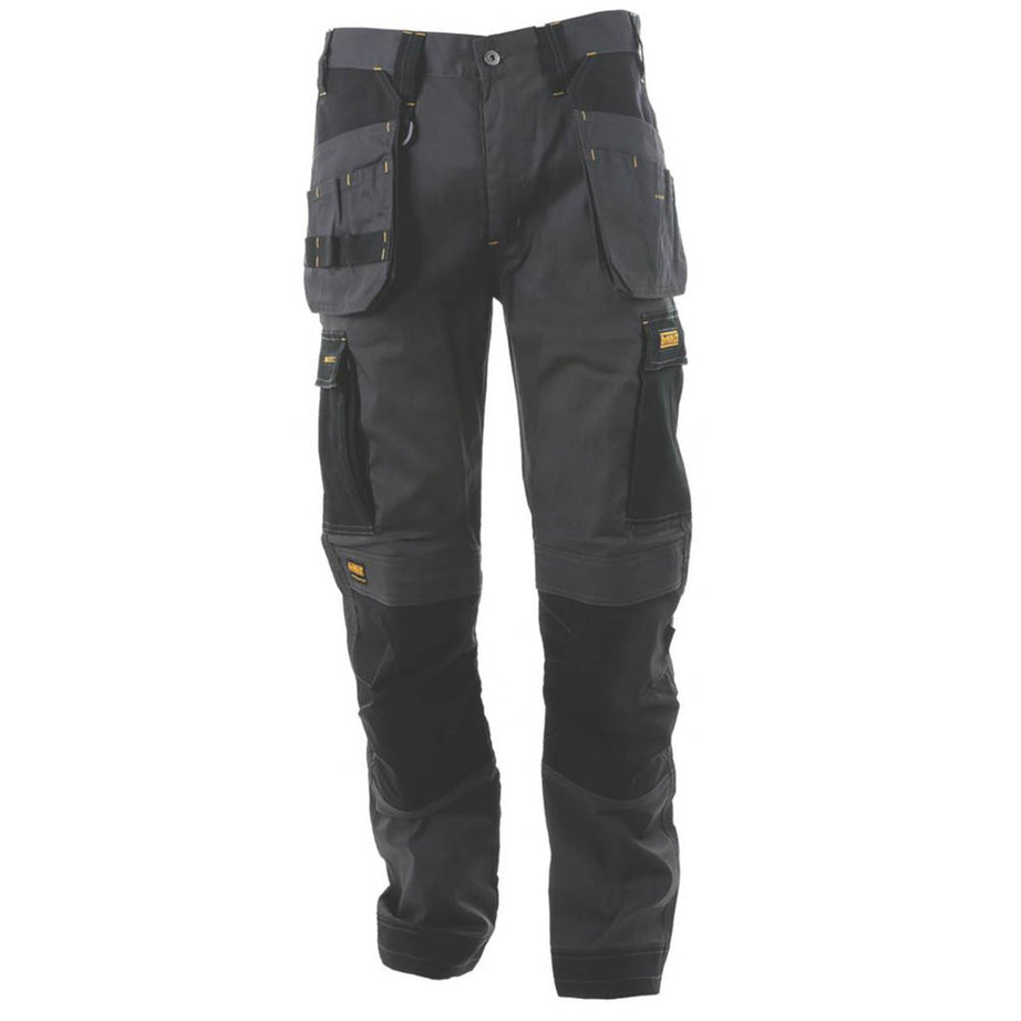 DeWalt Work Trousers Mens Slim Fit Grey Multi Pocket Breathable 30"W 29"L - Image 1