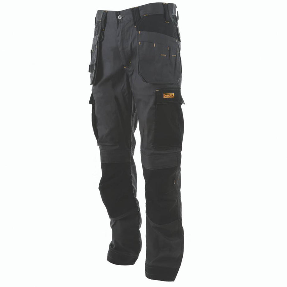 DeWalt Work Trousers Mens Slim Fit Grey Multi Pocket Breathable 30"W 29"L - Image 3