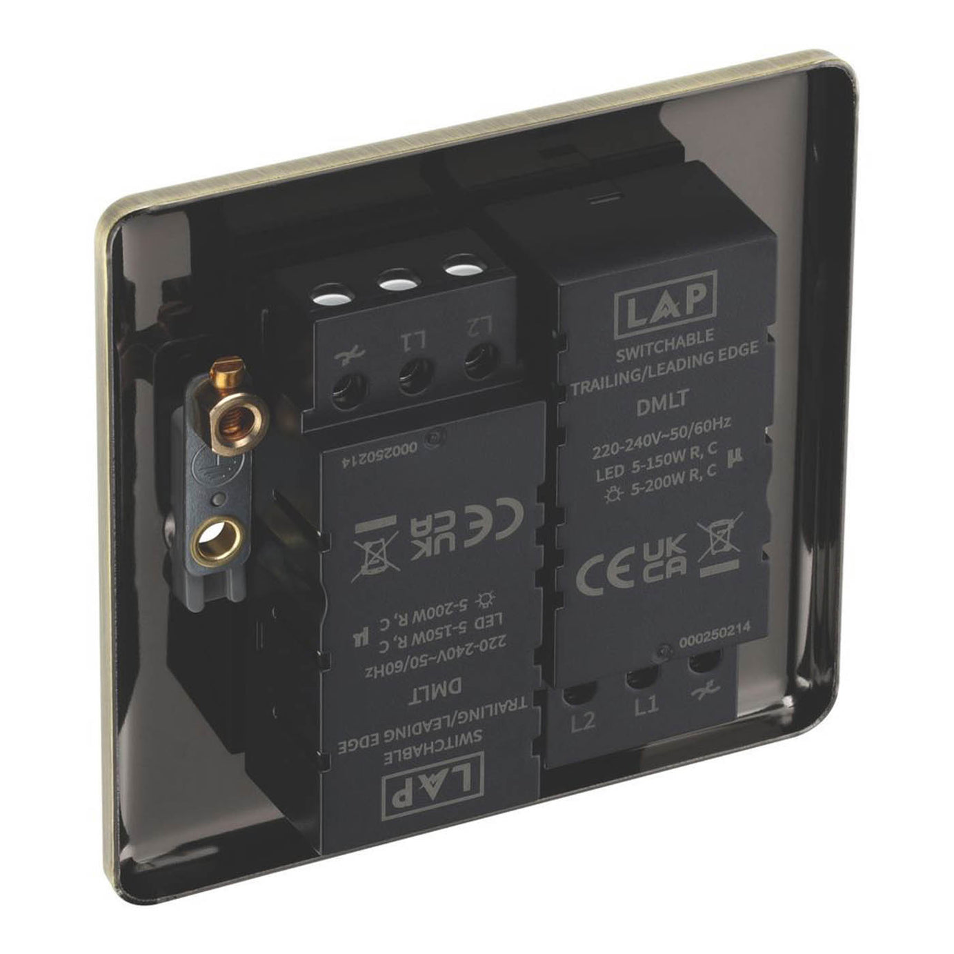 LAP  2-Gang 2-Way LED Dimmer Switch  Antique Brass with Colour-Matched Inserts - Image 5