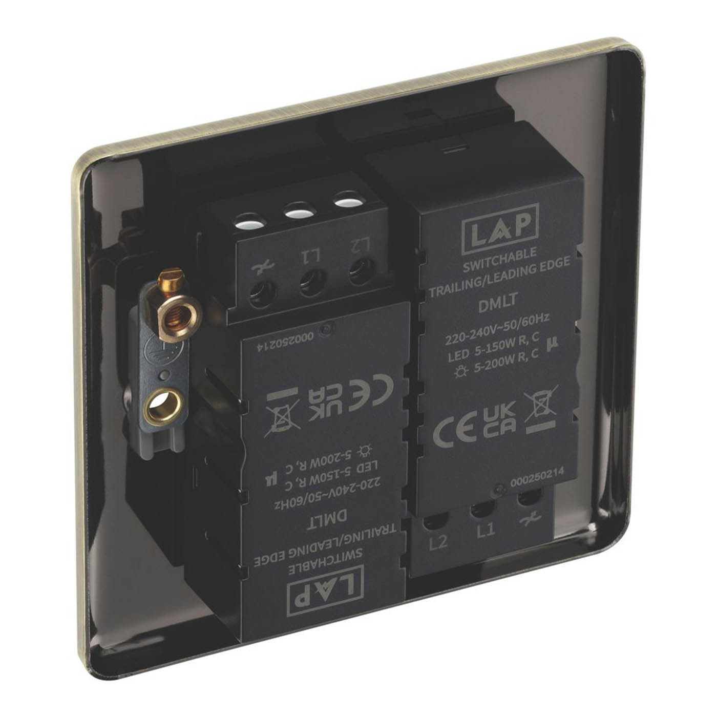 LAP  2-Gang 2-Way LED Dimmer Switch  Antique Brass with Colour-Matched Inserts - Image 5