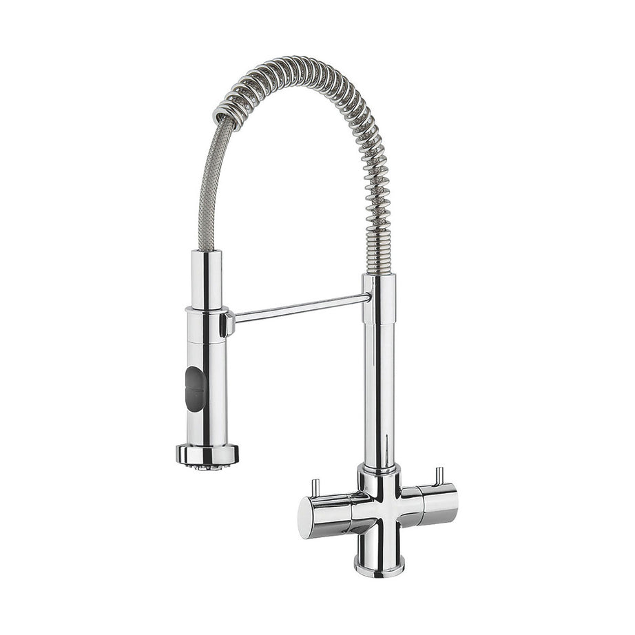 Franke Kitchen Tap Mono Mixer Pull Out Chrome Dual Lever Contemporary Faucet - Image 2
