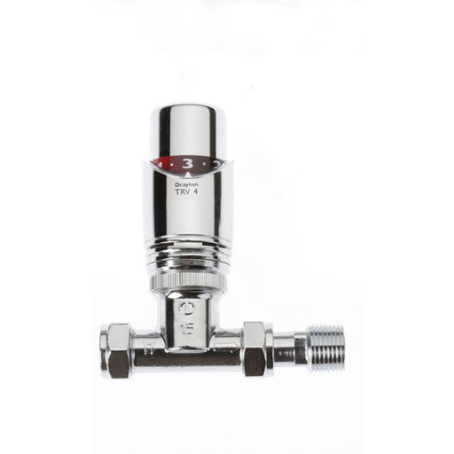 Thermostatic Radiator Valve And Lockshield Straight 15mm Chrome Twin Pack - Image 1