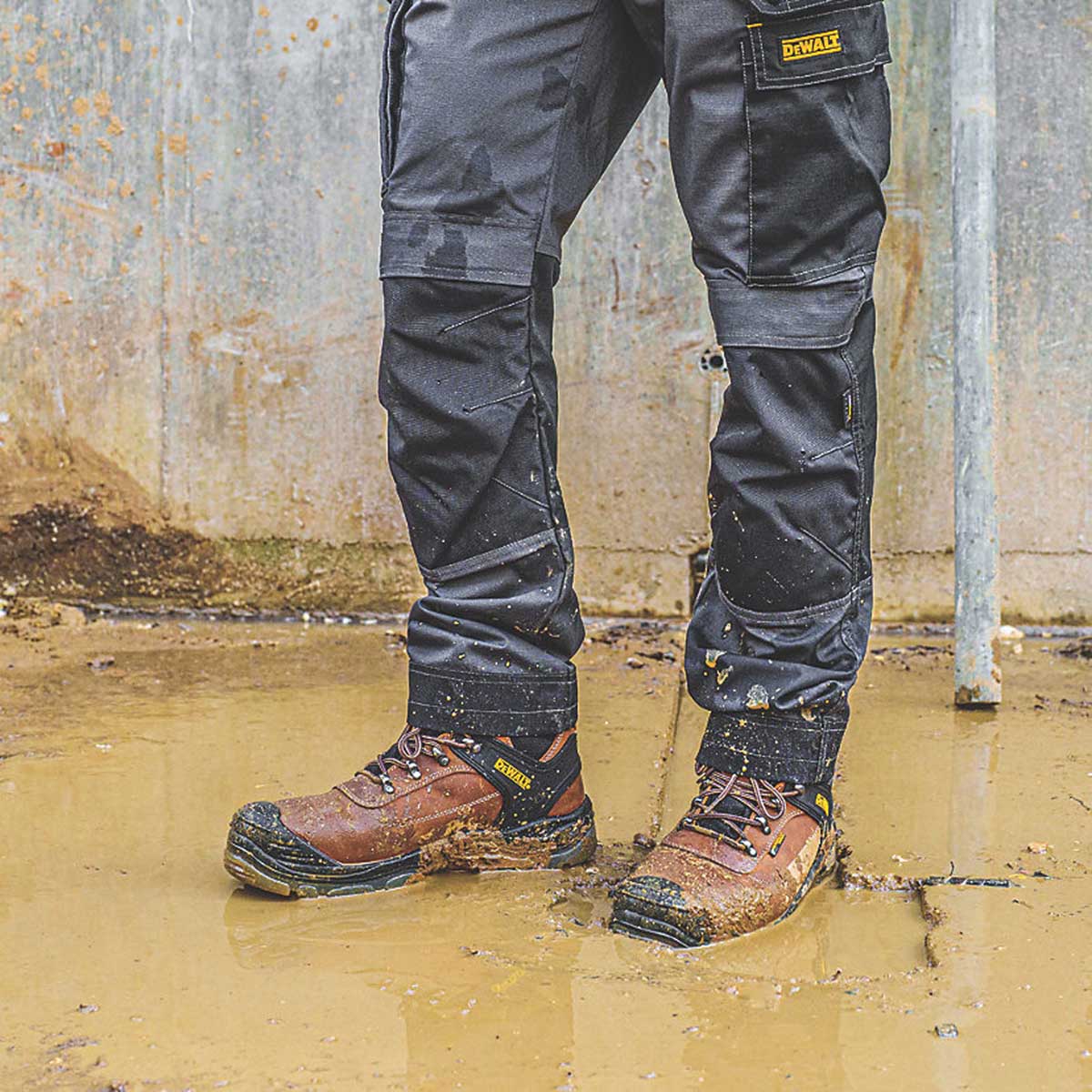 DeWalt Safety Boots Mens Standard Fit Tan Leather Waterproof Steel Toe Size 8 - Image 4