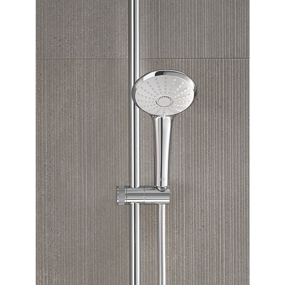 Grohe Thermostatic Shower System Exposed Chrome 3 Spray Pattern Round Twin Head - Image 2