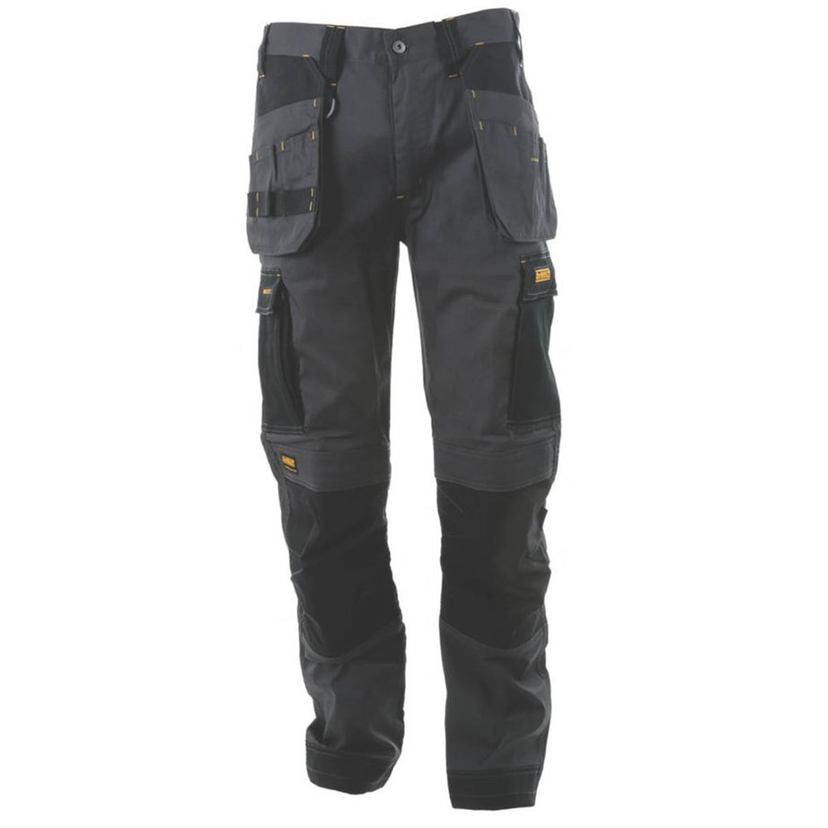 DeWalt Work Trousers Mens Slim Fit Charcoal Grey Stretch Multi Pockets 36"W 29"L - Image 2