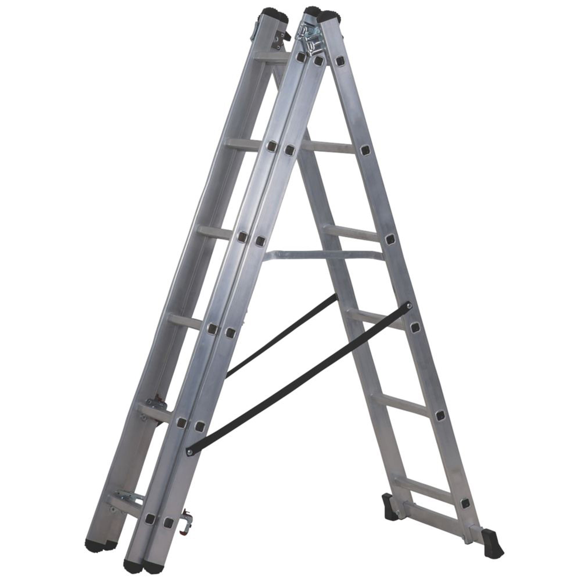 Combination Ladder 3 Section 4 Way Aluminium Extension Stepladder Non-Slip - Image 2