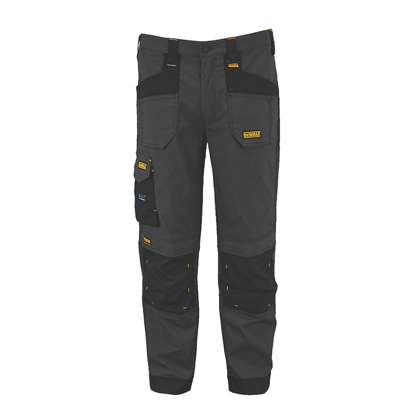 DeWalt Work Trousers Mens Slim Fit Black Grey Breathable Multi Pockets 42"W 31"L - Image 1