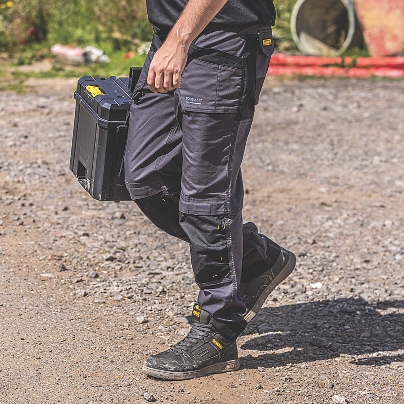 DeWalt Work Trousers Mens Slim Fit Black Grey Breathable Multi Pockets 42"W 31"L - Image 6