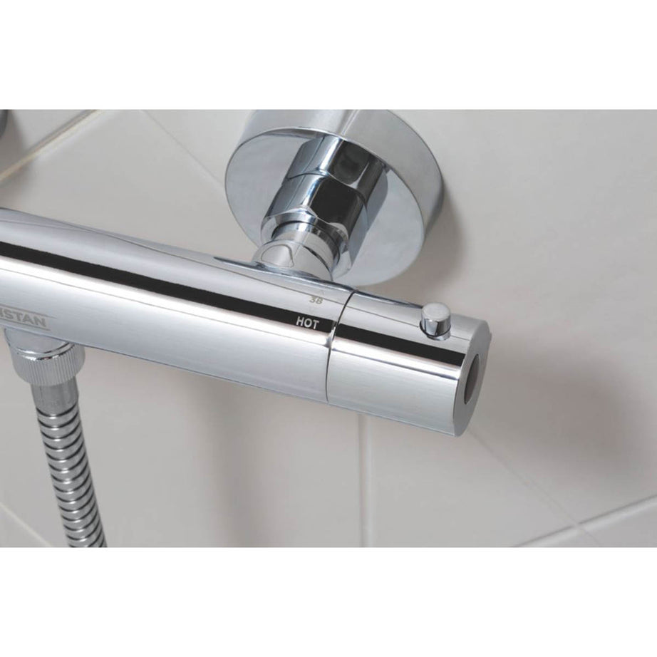 Bristan Thermostatic Mixer Shower Single Spray Pattern Chrome Round Contemporary - Image 2