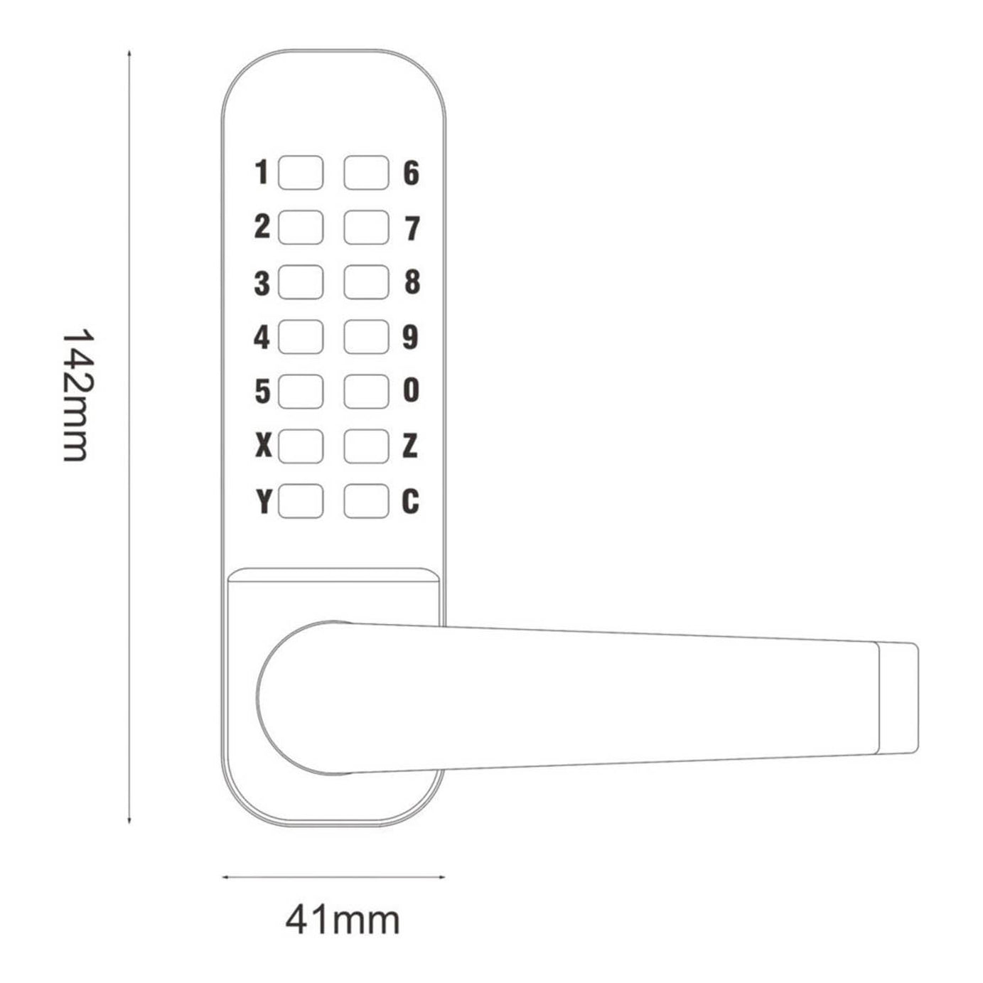 Smith & Locke Mechanical Door Lock Push-Button Combination Code With Handle - Image 4