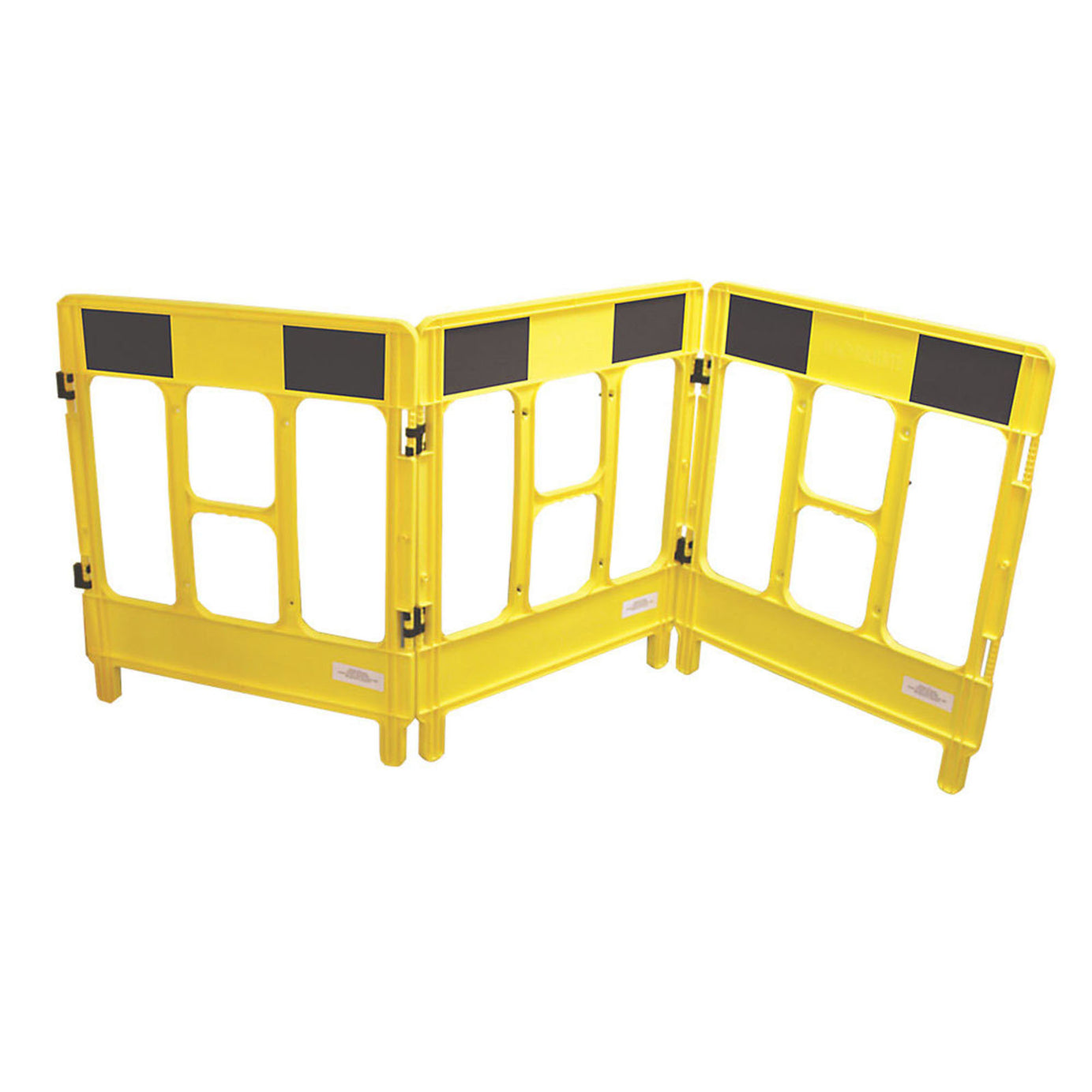 JSP 3-Gate Workgate Barrier Panel Polypropylene 1000 x 840mm Yellow & Black - Image 1