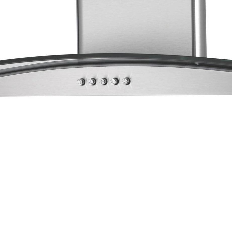Cooker Hood Kitchen Extractor Fan Curved Glass Stainless Steel Push Button 900mm - Image 5