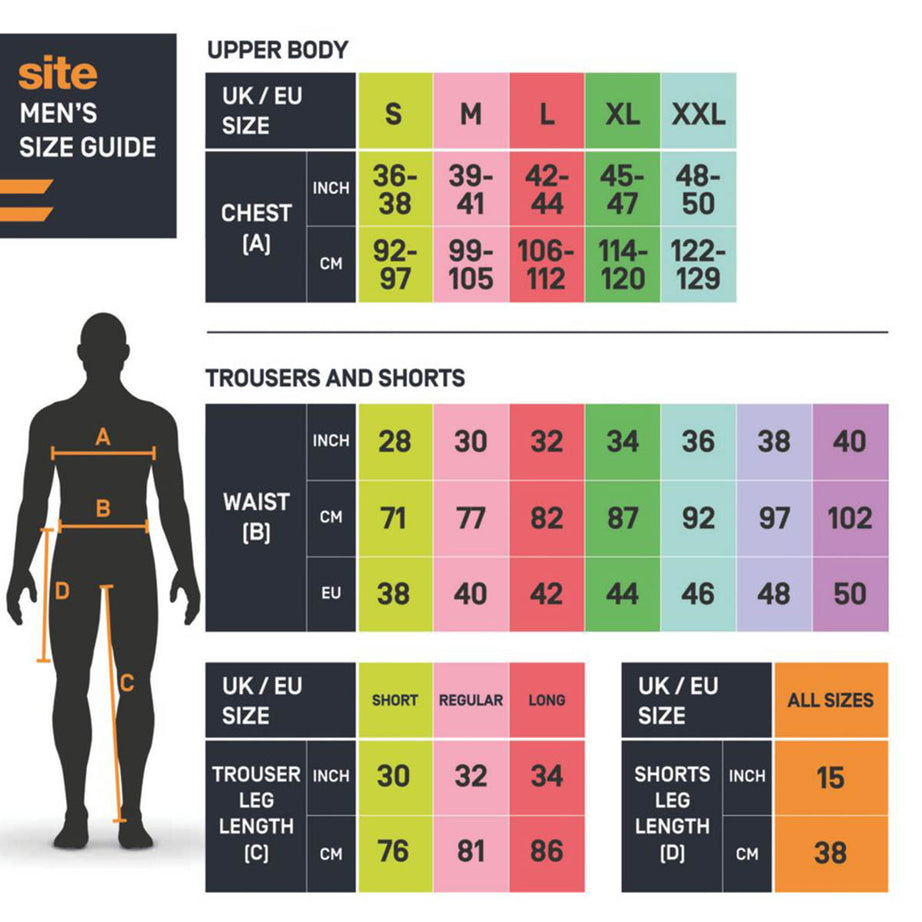 Site Work Trousers Mens Slim Fit Black Stretch Multi Pockets Cargo 32"W 32"L - Image 2