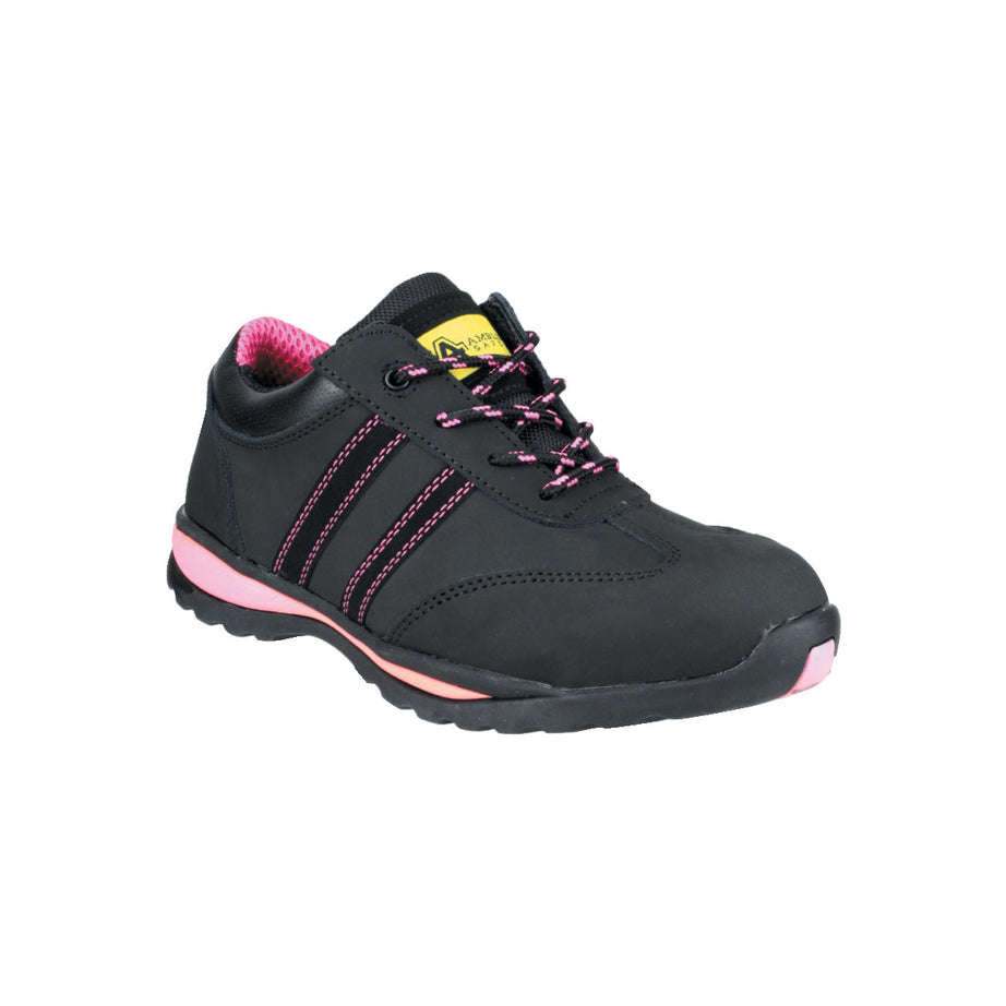 Amblers Safety Trainers Womens Standard Fit Black Pink Boots Steel Toe Size 6 - Image 1