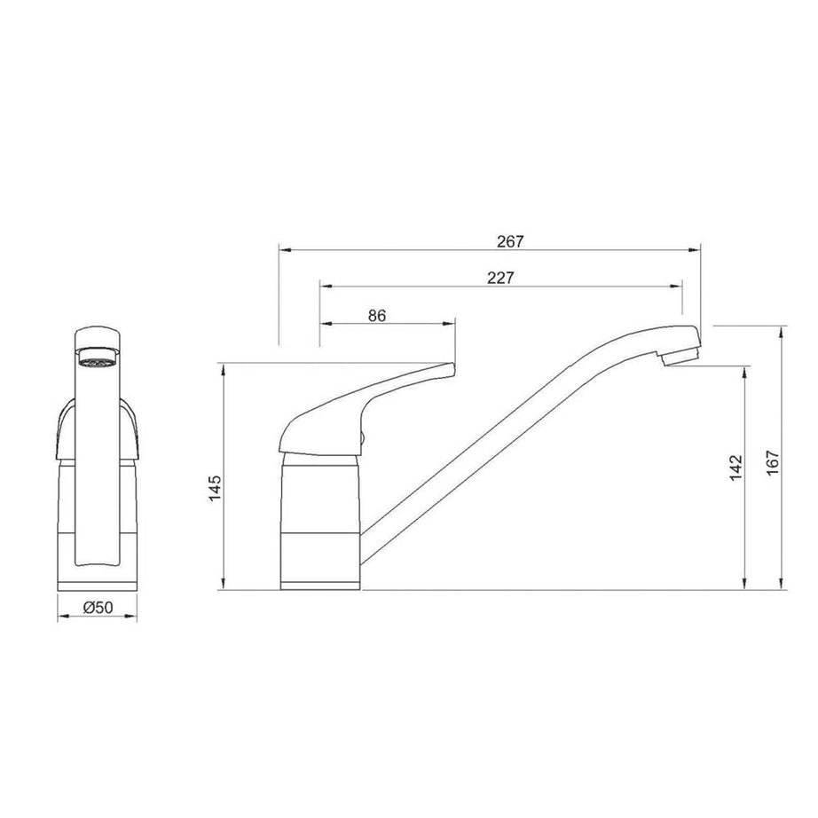 Swirl Kitchen Tap Mono Mixer Chrome Single Lever Swivel Spout Modern Faucet - Image 3