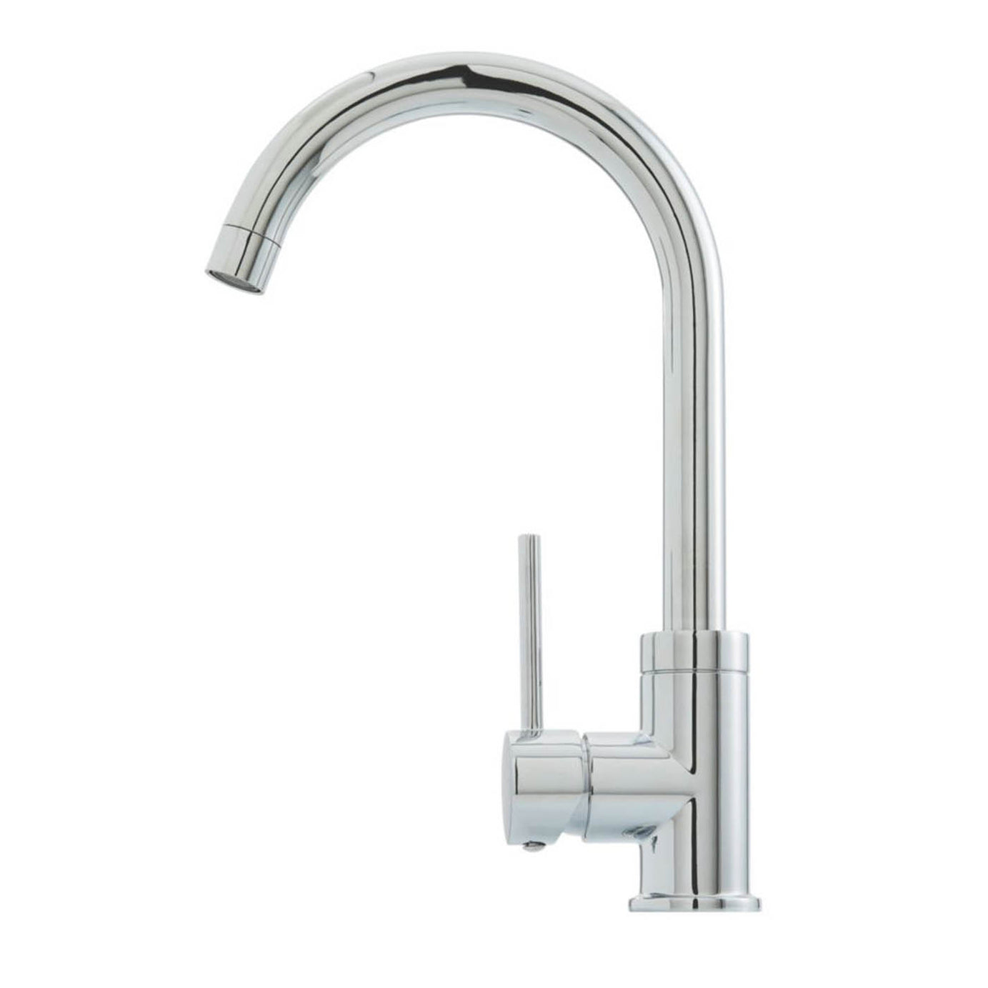 Kitchen Sink Tap Mixer Chrome Single Lever Swivel Spout Contemporary Faucet - Image 2