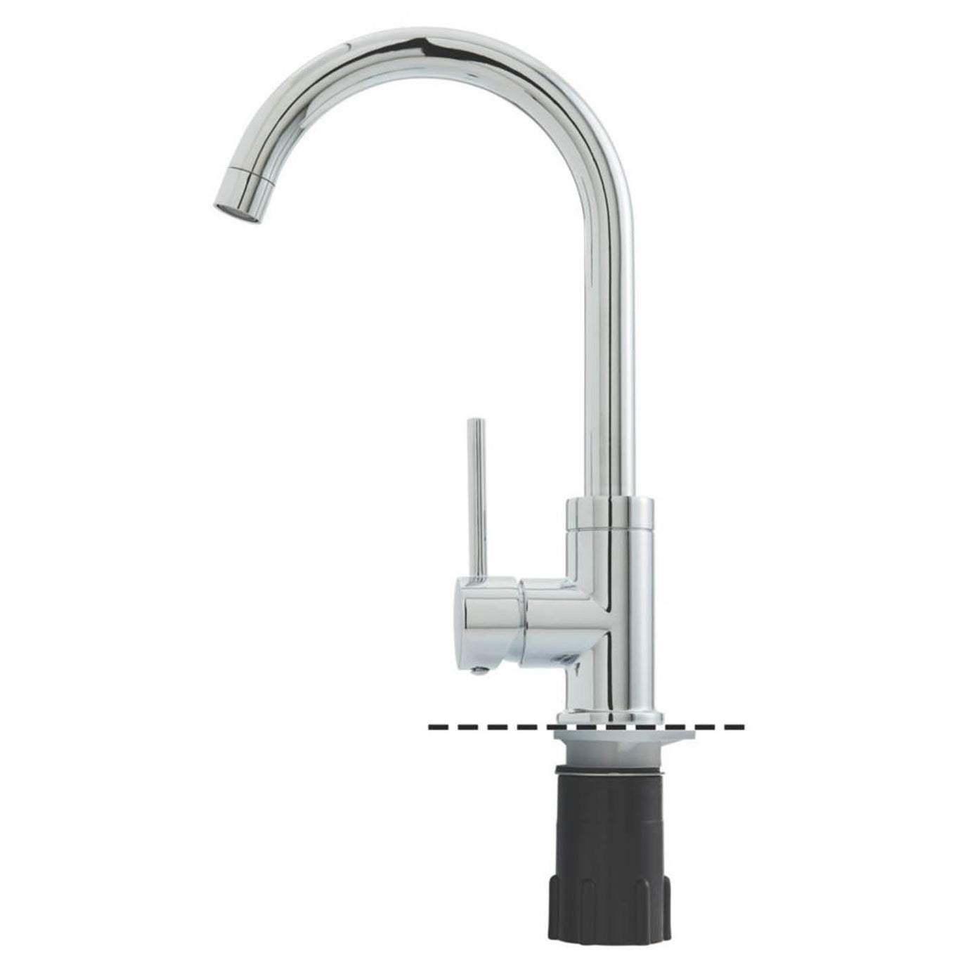 Kitchen Sink Tap Mixer Chrome Single Lever Swivel Spout Contemporary Faucet - Image 6