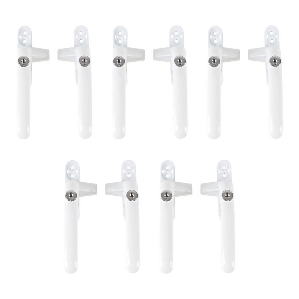 Smith & Locke Window Handles Left Right Handed Matt White Key Lockable 10 Pack - Image 1