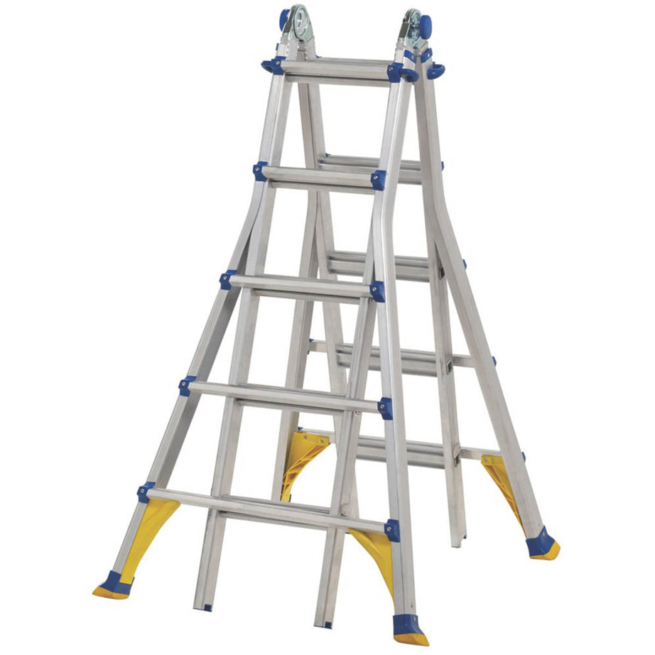 Werner Combination Ladder 5.1m  Aluminium Telescopic Non Slip Wide Flare Compact - Image 4