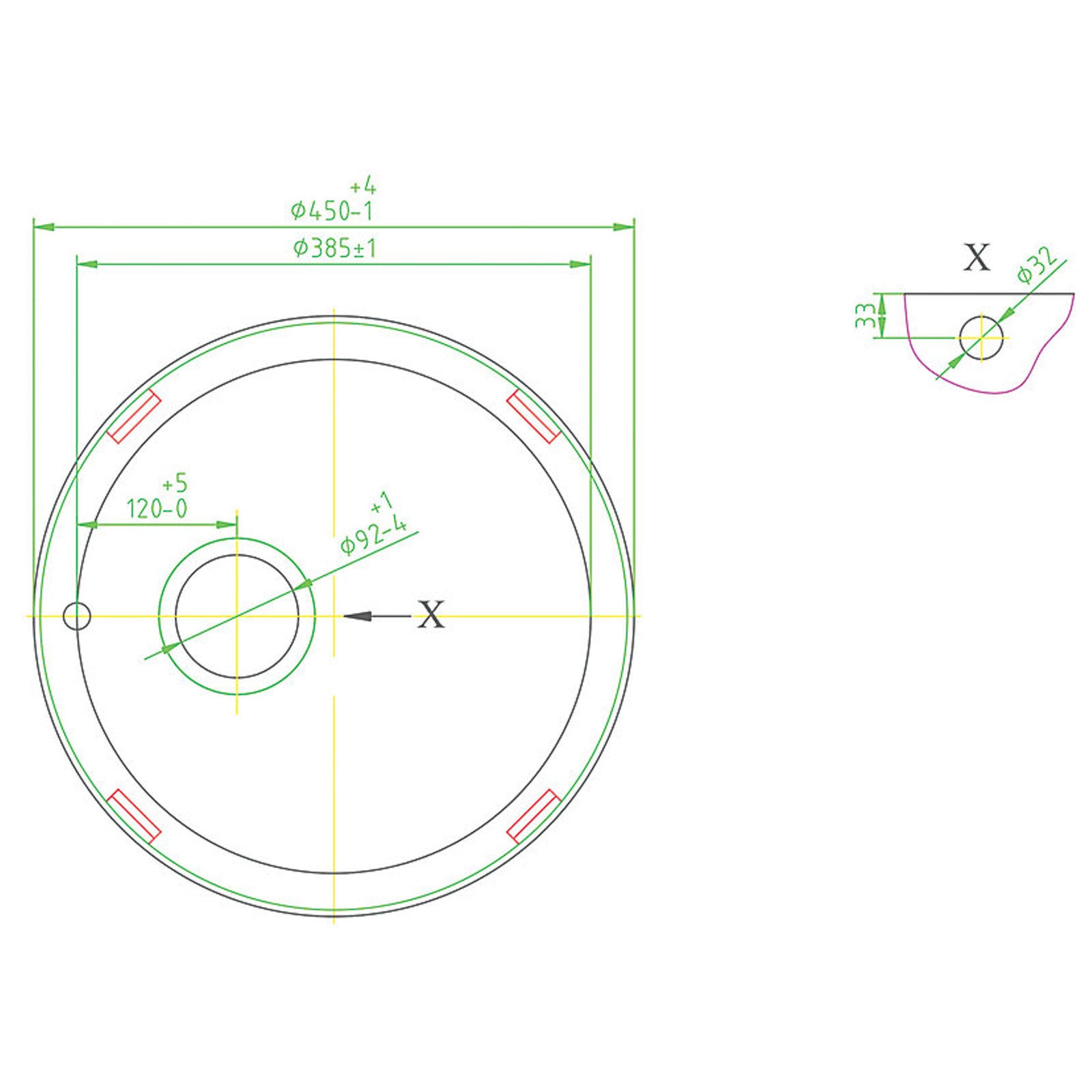Round Kitchen Sink Textured Linen Stainless Steel 1 Bowl 450 x 450mm - Image 4