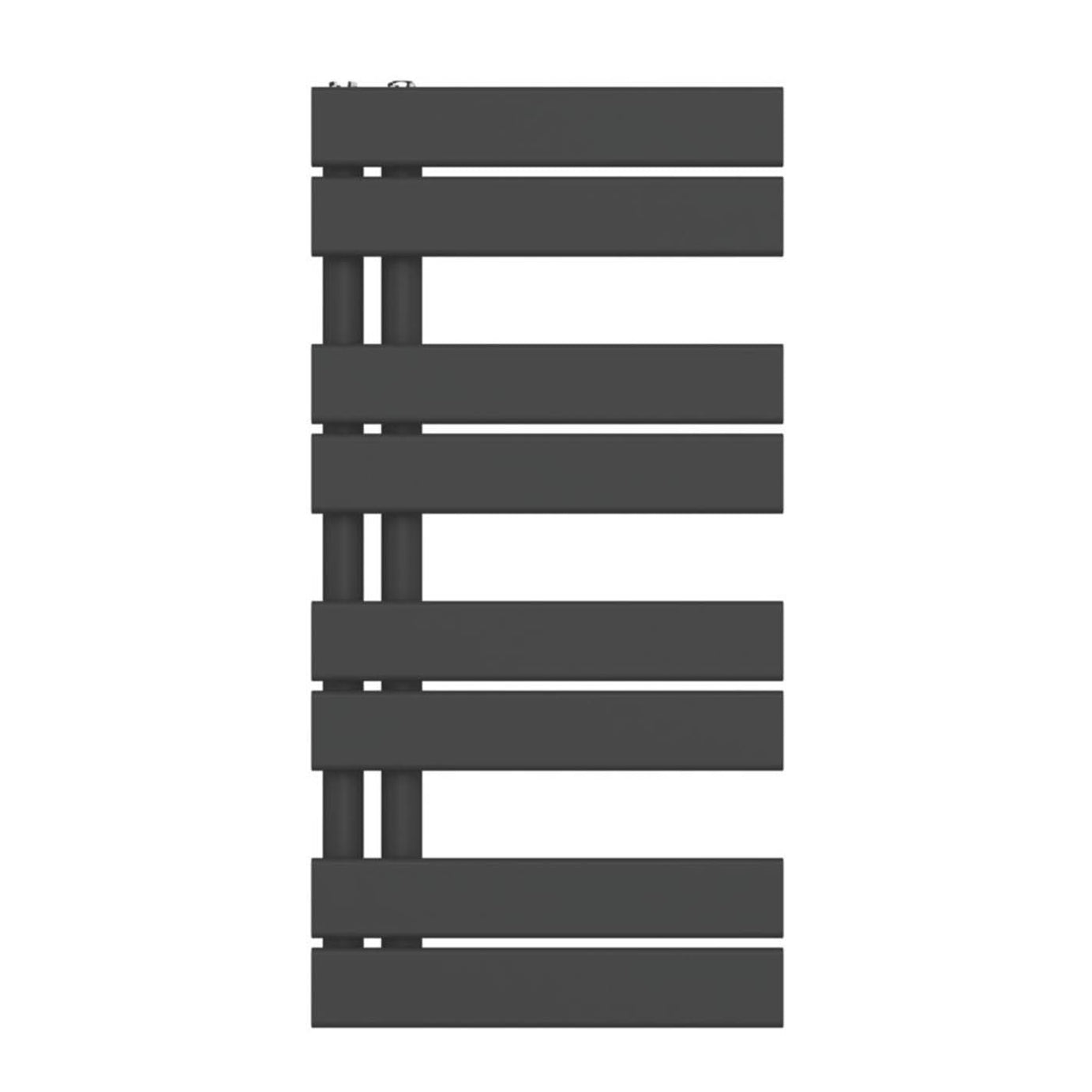 Flomasta Towel Radiator Cantilever Vertical Black Modern 800mm x 400mm 1017BTU - Image 2