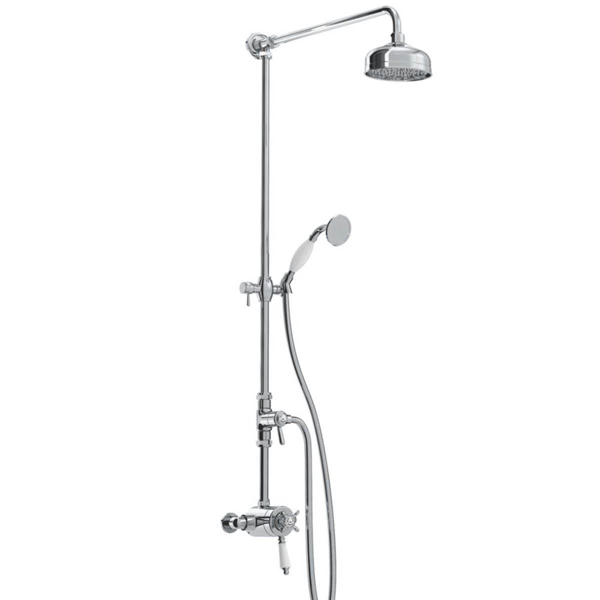 Bristan Thermostatic Mixer Shower Exposed Chrome With Diverter Round Twin Head - Image 1
