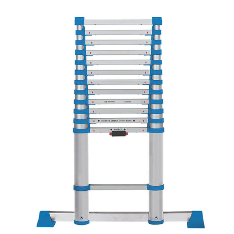 Mac Allister Telescopic Ladder 3.8m Aluminium Lightweight Extendable Foldable - Image 1