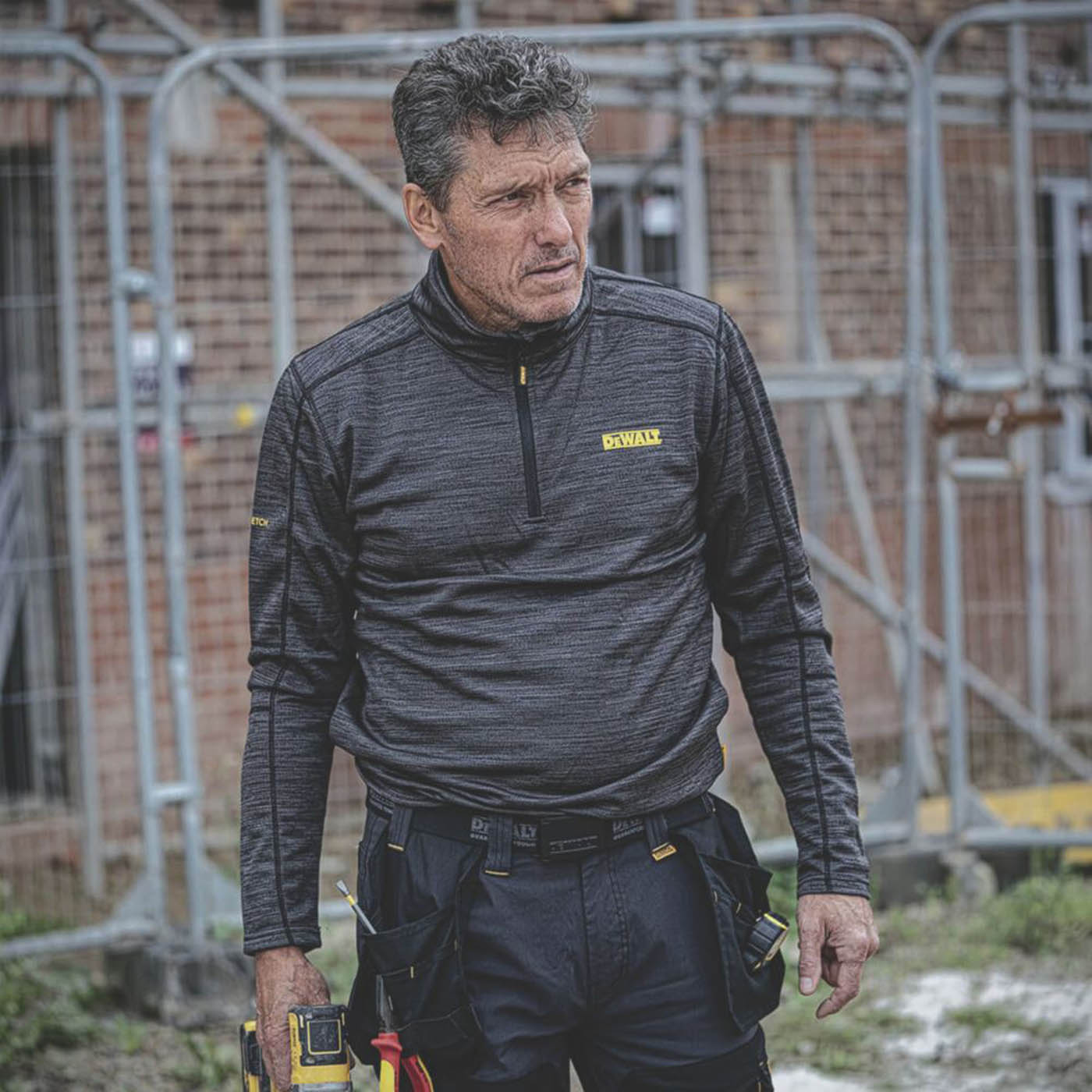 DEWALT Mens Midlayer Fleece Grey Lightweight Breathable Large 42 - 44" Chest - Image 5