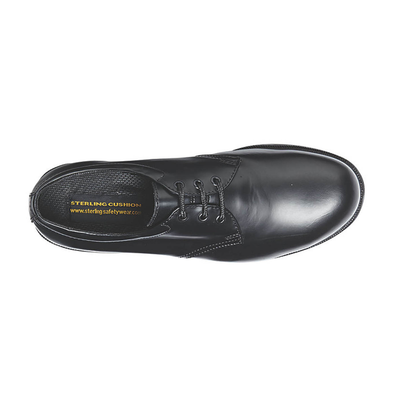 Mens Safety Shoes Executive Black Cushion Sole Leather Lightweight Wide Fit 8 - Image 3