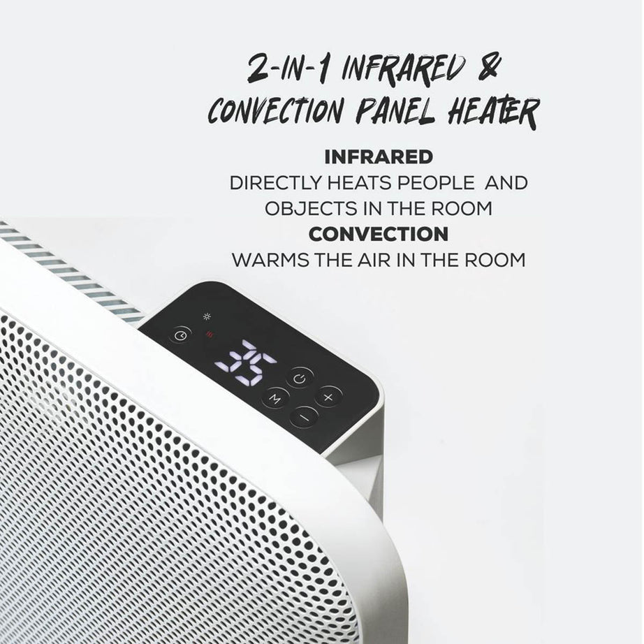 Infrared Convection Heater Electric 2in1 White Portable Wall Mounted 2000W - Image 3