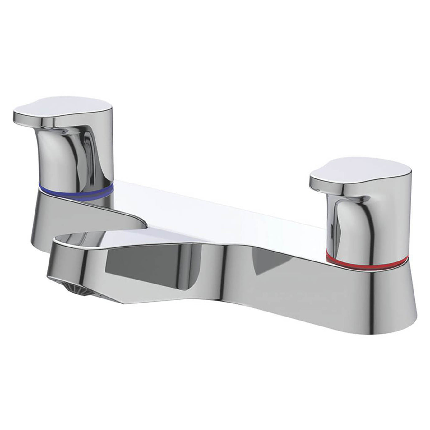 Ideal Standard Cerabase Chrome 81mm Deck Mounted Lever 2 Tap Holes Bath Mixer Tap - Image 1
