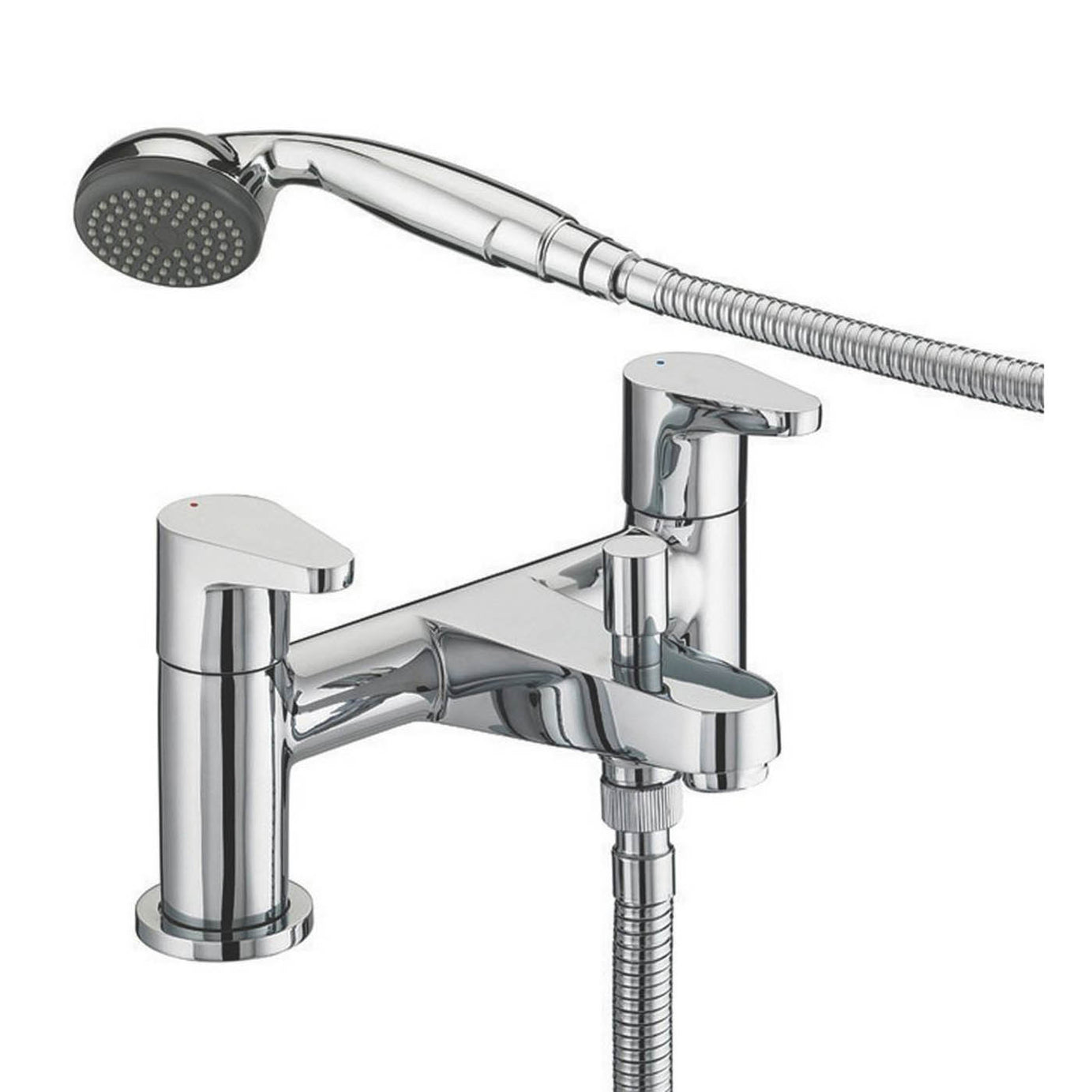 Bristan Shower Mixer Tap Chrome Dual Lever Deck Mounted Contemporary 120mm - Image 2