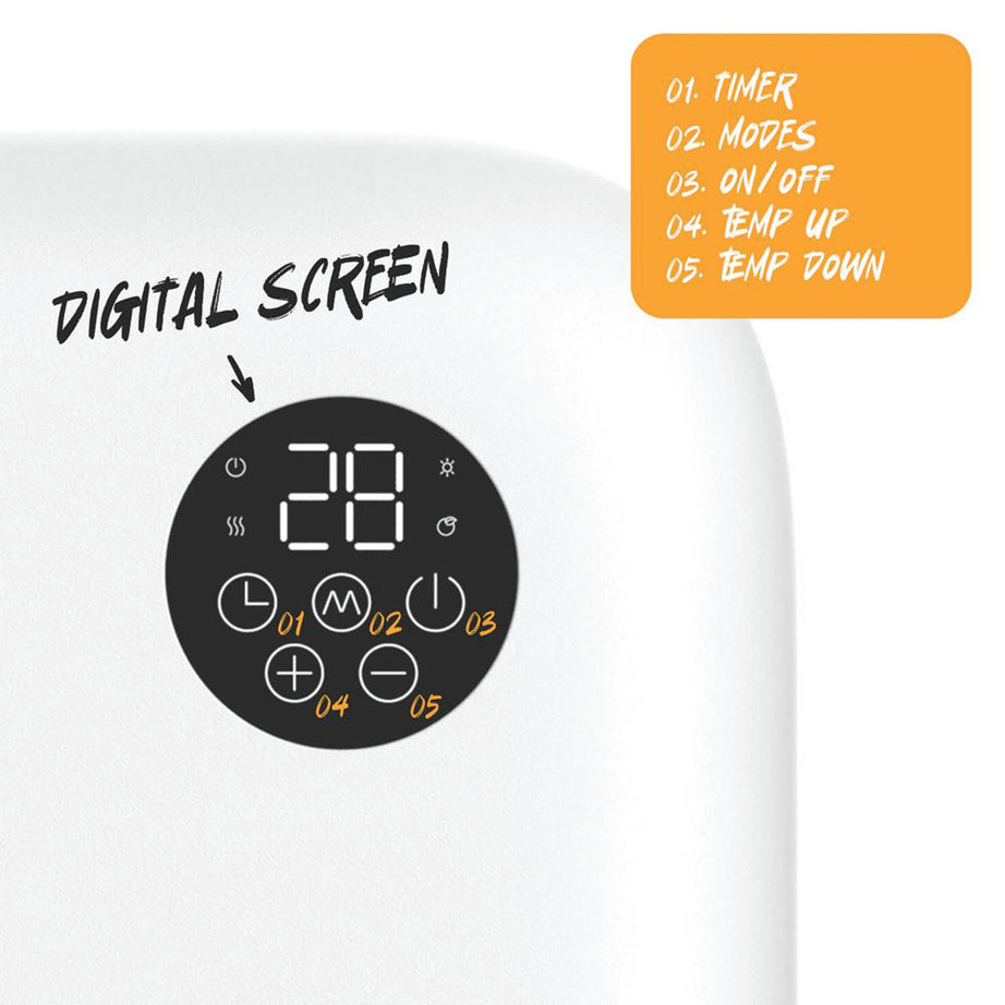 TCP  2000W Electric Wall-Mounted Vertical Fan Heater White - Image 3