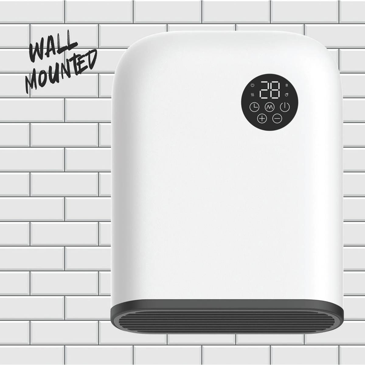 TCP  2000W Electric Wall-Mounted Vertical Fan Heater White - Image 5